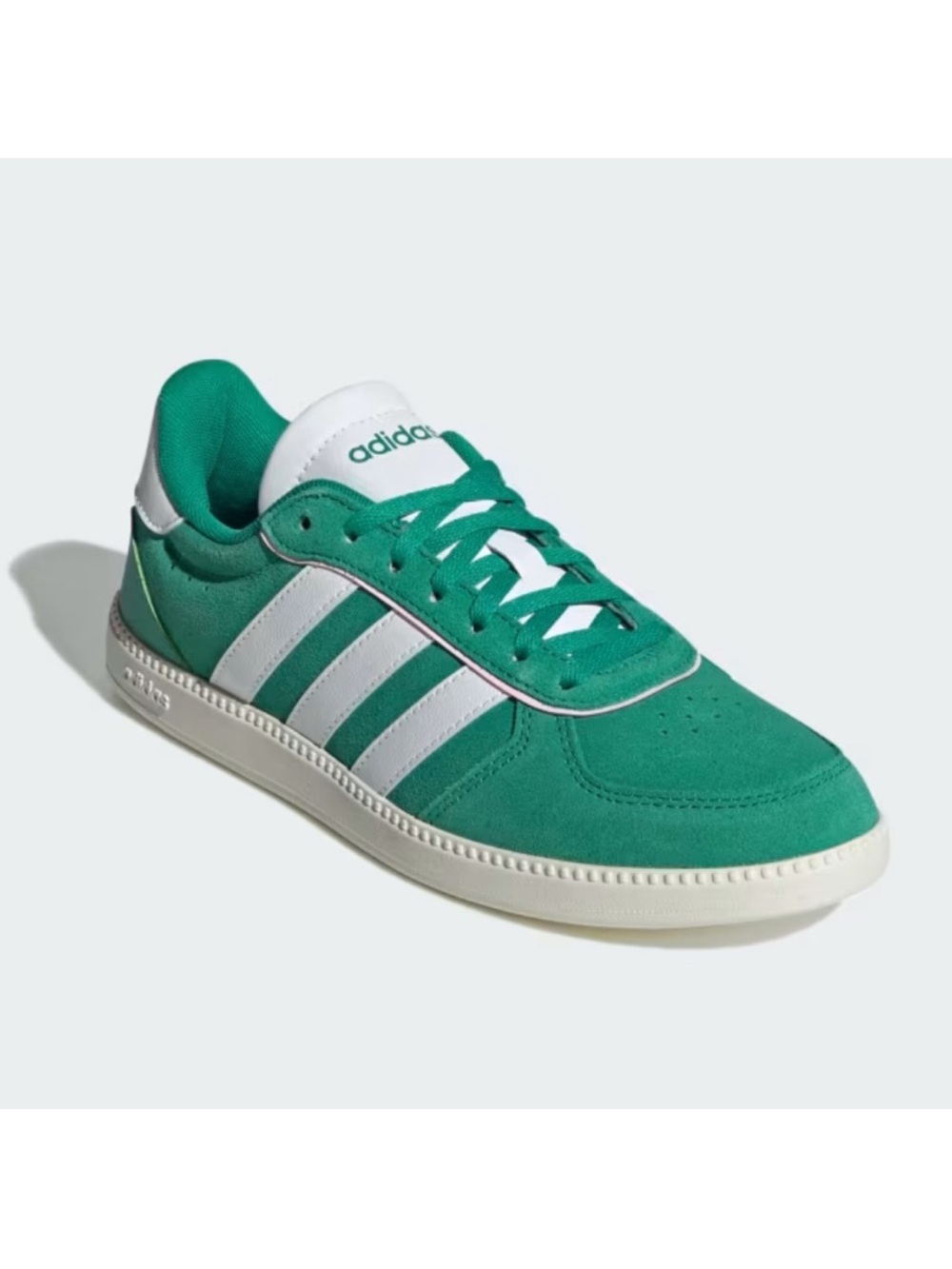 Adidas Women's Breaknet Sleek Shoes Court Green / White / Clear Pink Sz 9 - Picture 2 of 7